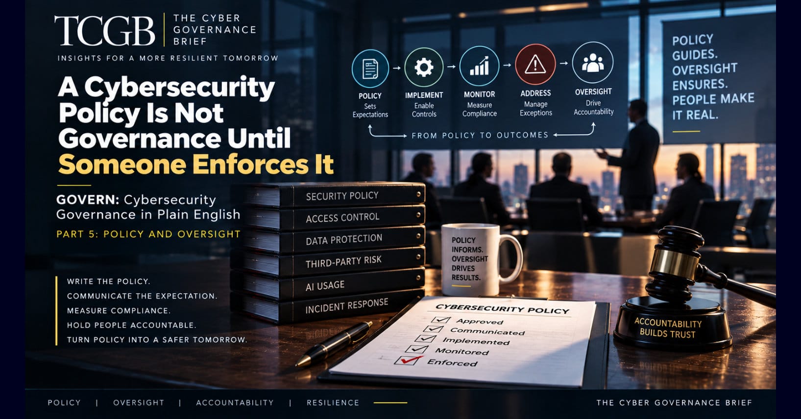 A Cybersecurity Policy Is Not Governance Until Someone Enforces It